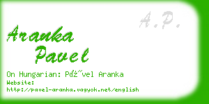 aranka pavel business card